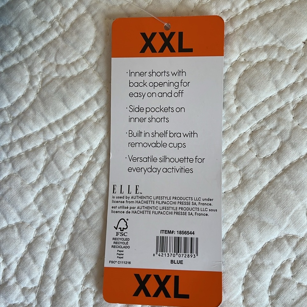 NWT Elle Sport Tank Dress Sleeveless Women’s XXL Blue Active Swim Stretchy Beach - Picture 5 of 17